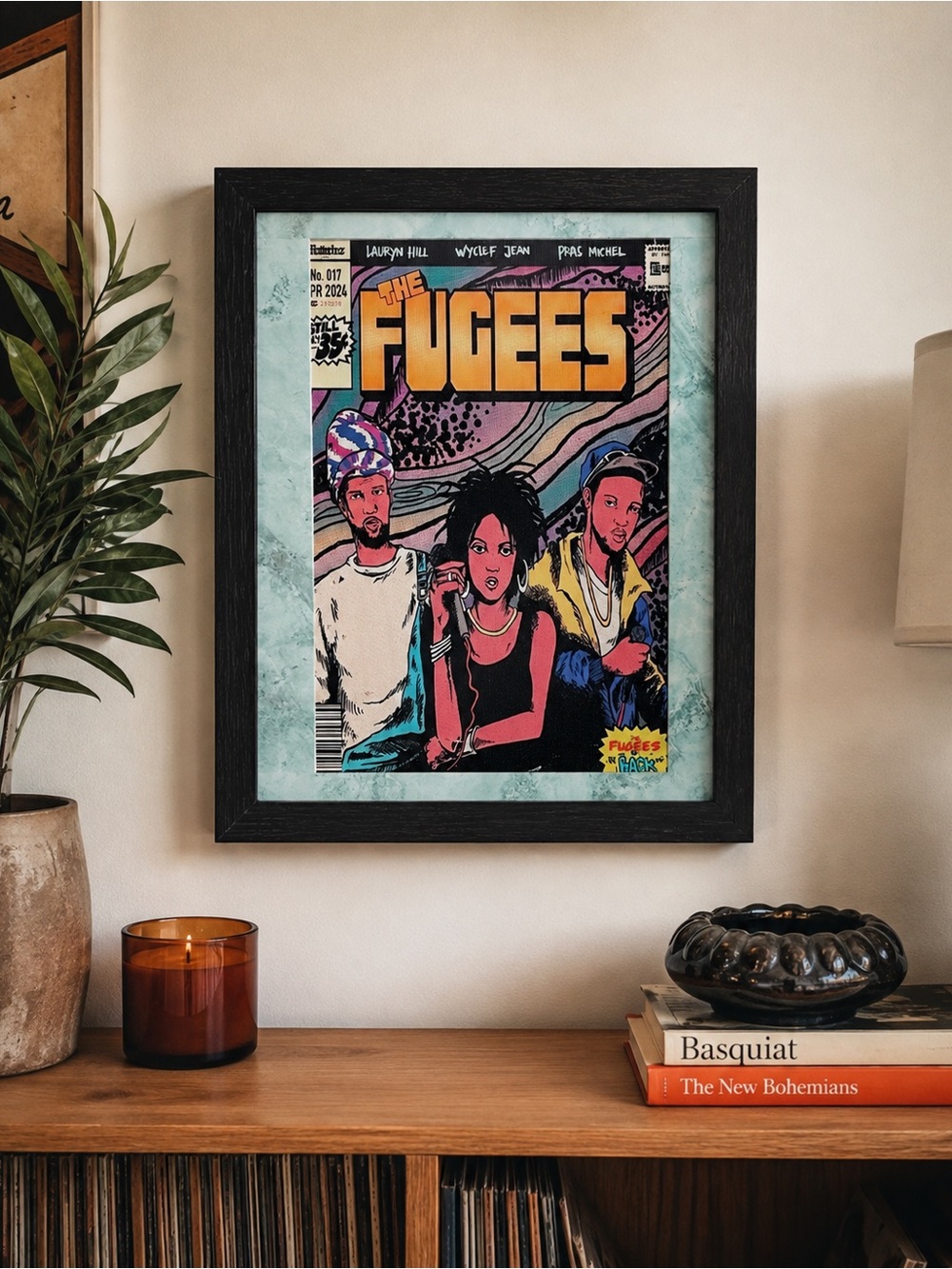 The Fugees Stash Frame Canvas Wall Art Lauryn Hill Comic Book Style 90’s Hip Hop